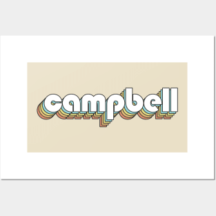 Campbell - Retro Rainbow Typography Faded Style Posters and Art